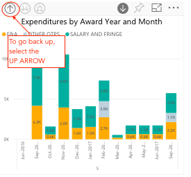 Award Details Expenditure graph drill up