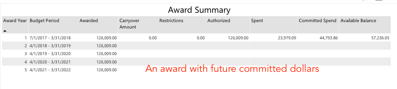 Award Detail Summary table with out years Award Detail Summary table with out years