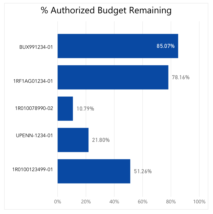 % Authorized Budget Remaining % Authorized Budget Remaining