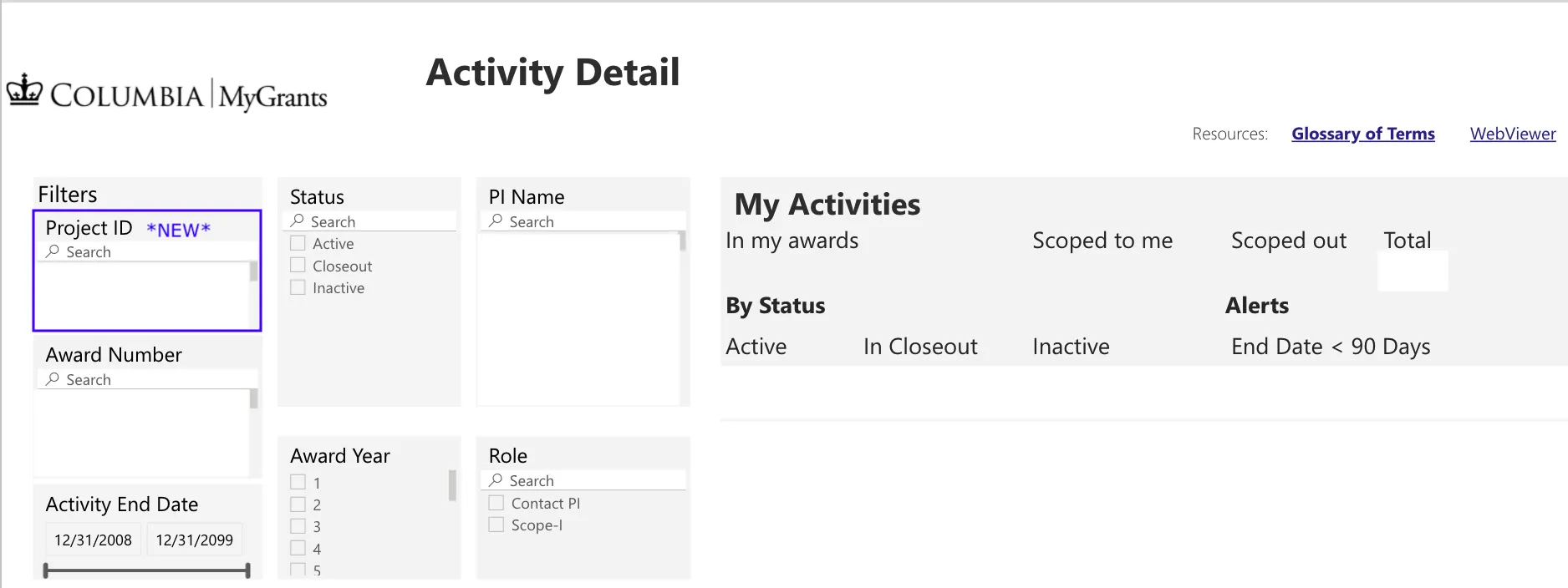 ARC Project ID filters